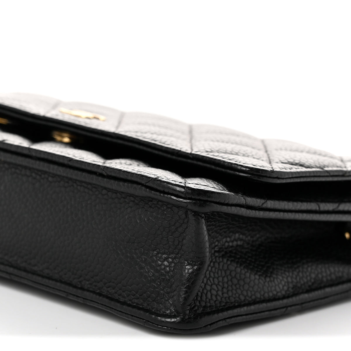 Caviar Quilted Wallet on Chain WOC Black