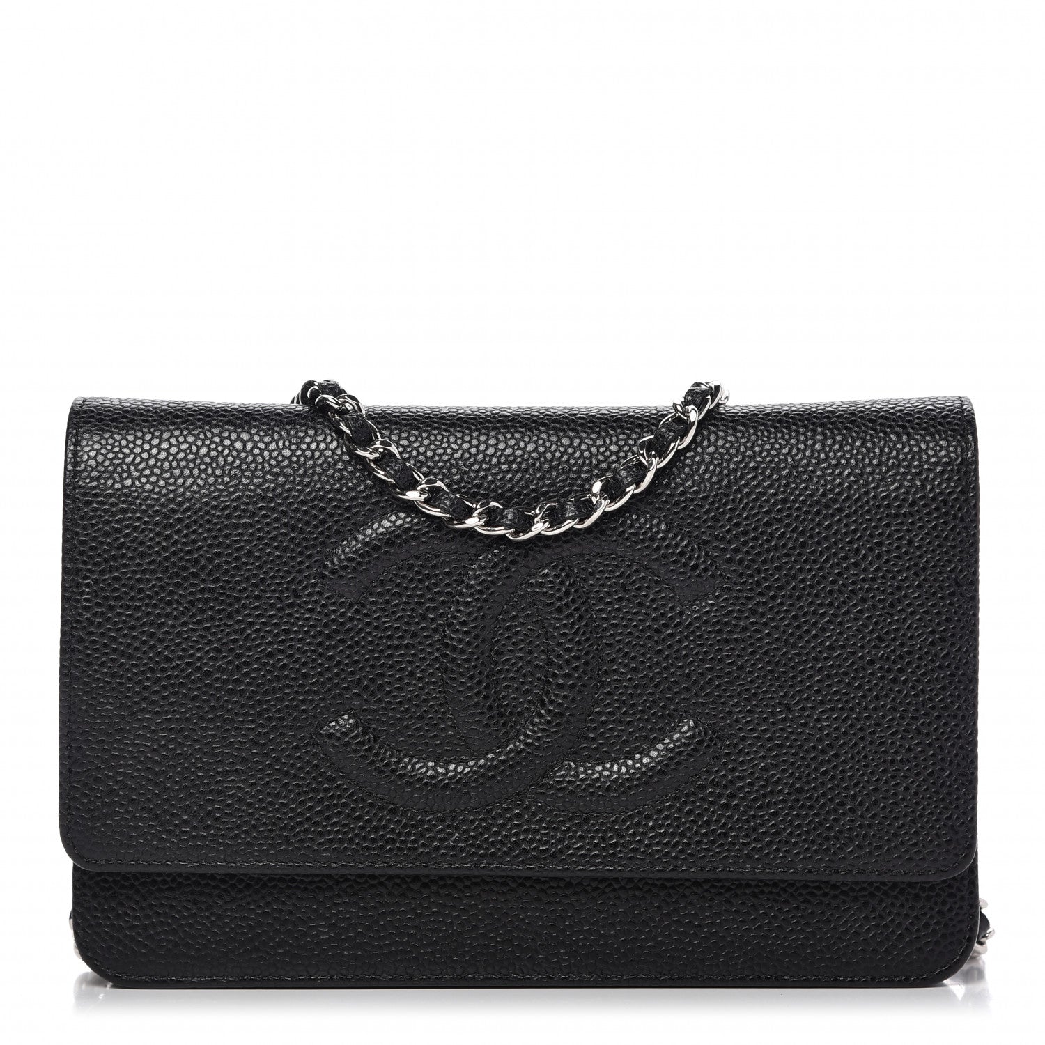 Chanel Caviar Timeless CC Wallet On Chain WOC Black 1 of 11