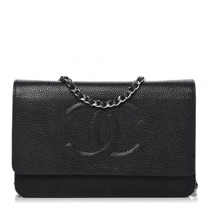 Chanel Caviar Timeless CC Wallet On Chain WOC Black 1 of 11