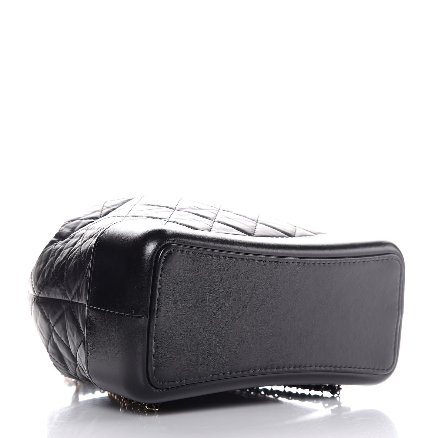 Aged Calfskin Quilted Gabrielle Backpack Black