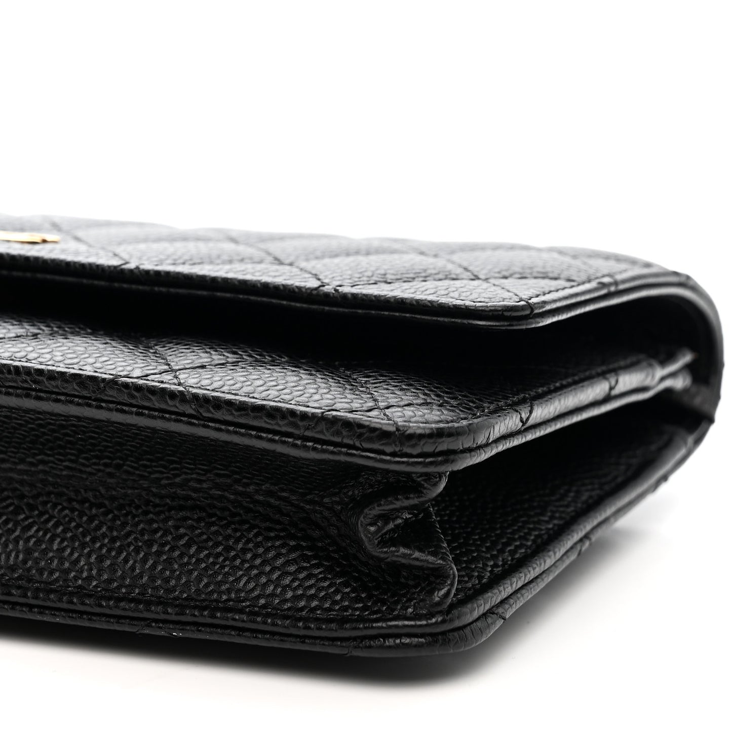 Caviar Quilted Wallet on Chain WOC Black