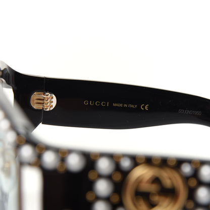 Gucci Acetate Pearl Rectangular Frame Sunglasses GG0234S Black 6 of 8