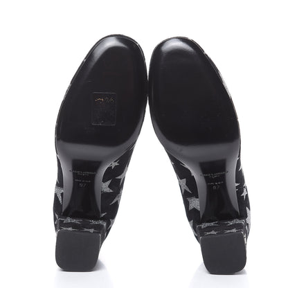 Saint Laurent Suede Glitter Stars Babies 90 Ankle Boots 37 Black Argent 9 of 11