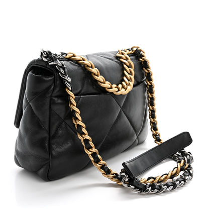 Chanel Goatskin Quilted Medium Chanel 19 Flap Black 3 of 15