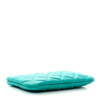 Chanel Caviar Quilted Small Cosmetic Case Turquoise 4 of 8