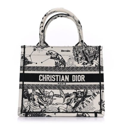 Christian Dior Canvas Embroidered Small Zodiac Toile De Jouy Book Tote Latte 1 of 8