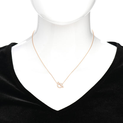 Hermes 18K Rose Gold Diamond Finesse Pendant Necklace 2 of 6