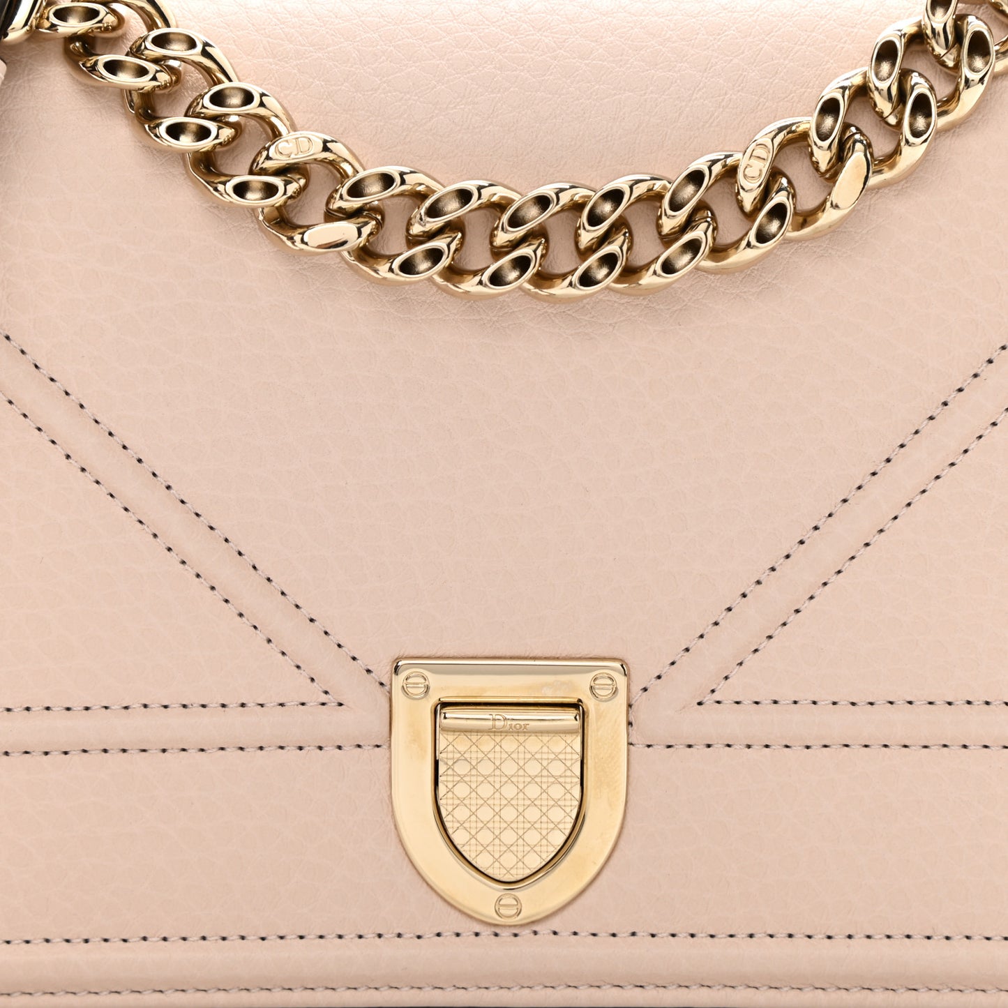 Grained Calfskin Small Diorama Flap Bag Rose Poudre
