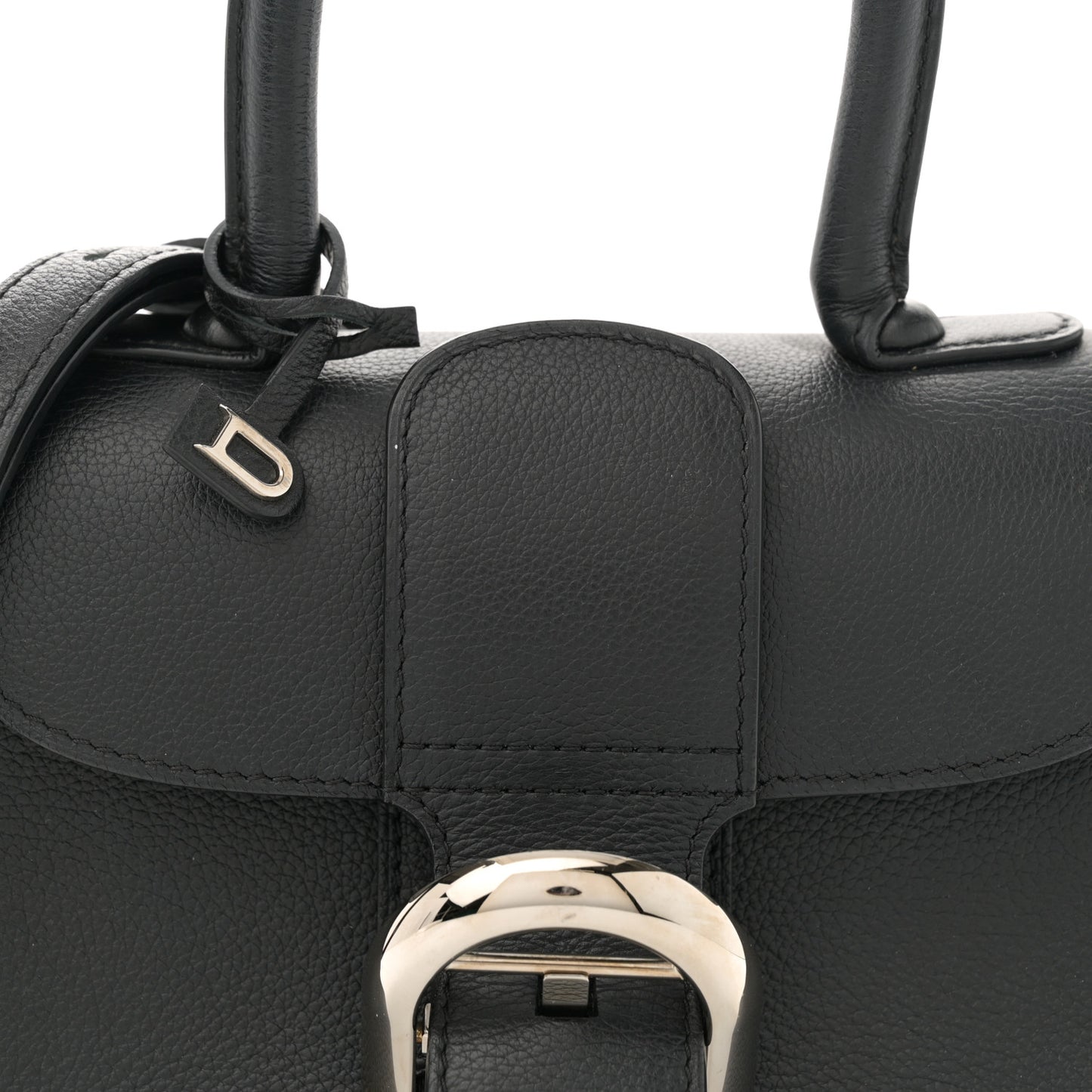 Grained Calfskin Mini Brillant Satchel Black
