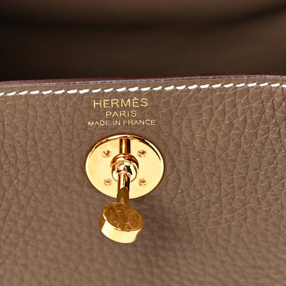 Hermes Taurillon Clemence Mini Lindy 20 Etoupe 6 of 11