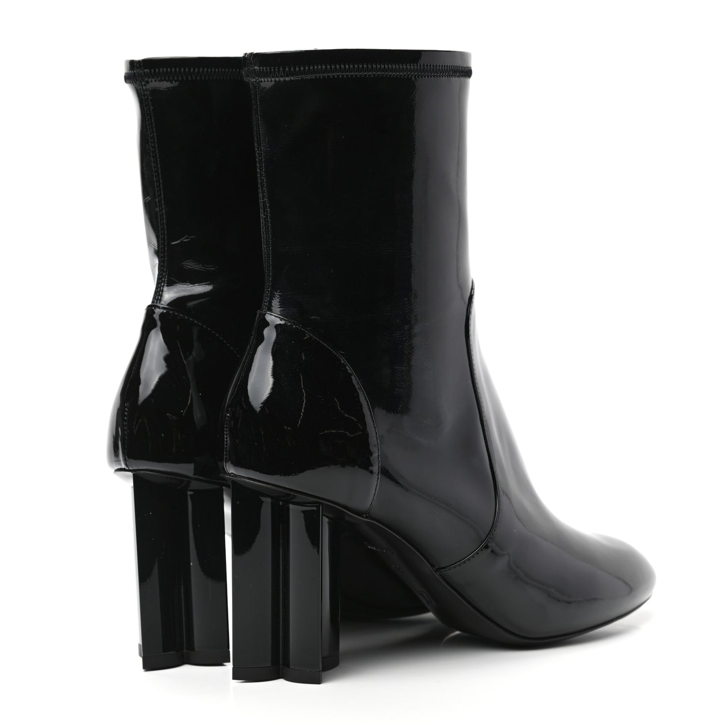 Patent Silhouette Ankle Boots 39 Black