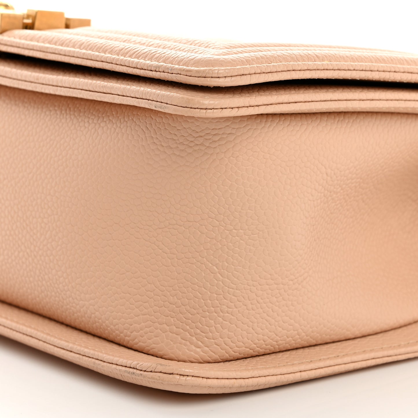 Caviar Quilted Medium Boy Flap Beige