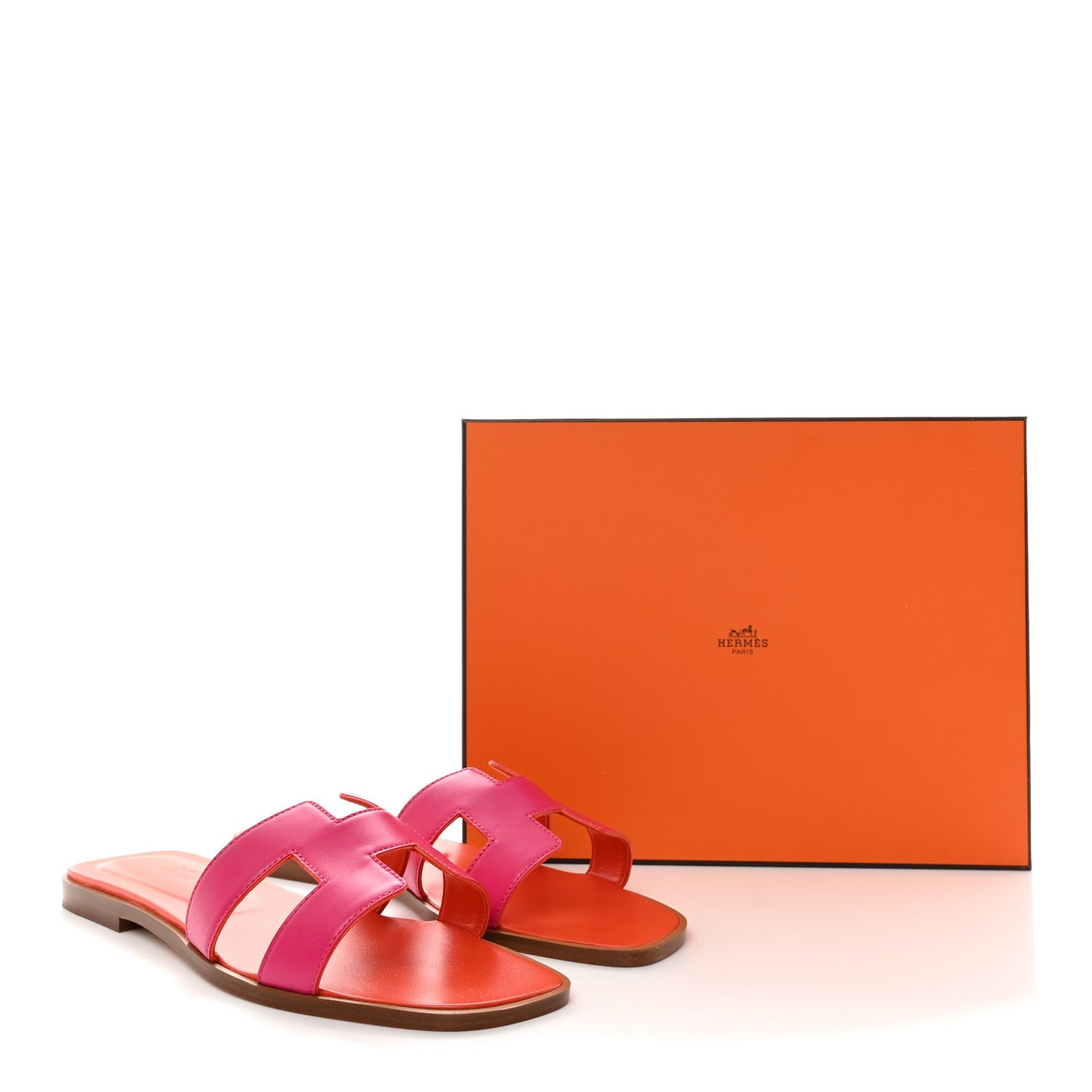 Box Calfskin Oran Sandals 40.5 Rose Flash Orange H