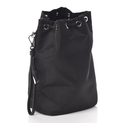 Prada Saffiano Tessuto Nylon Vela Bucket Wristlet Black 3 of 8