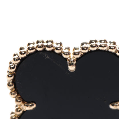 Van Cleef & Arpels 18K Yellow Gold Black Onyx Vintage Alhambra Earrings 3 of 7