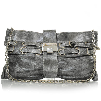 Jimmy Choo Leather Convertible Rio Oversized Clutch Metallic 1 of 8