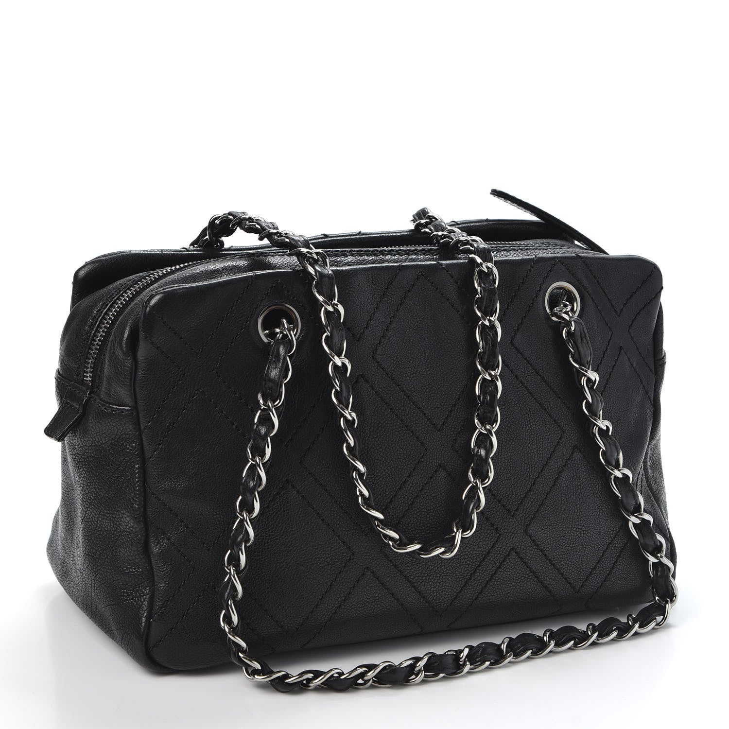 Chanel Calfskin Small Diamond Stitch Tote Black 2 of 9