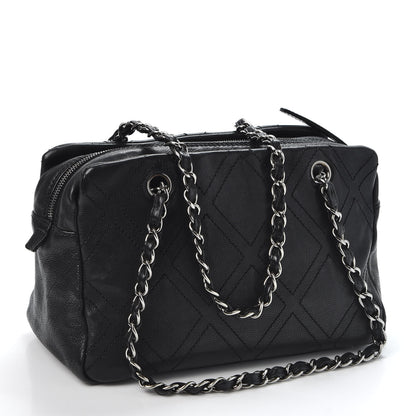 Chanel Calfskin Small Diamond Stitch Tote Black 2 of 9