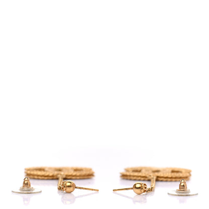 Chanel CC Drop Earrings Matte Gold 3 of 4