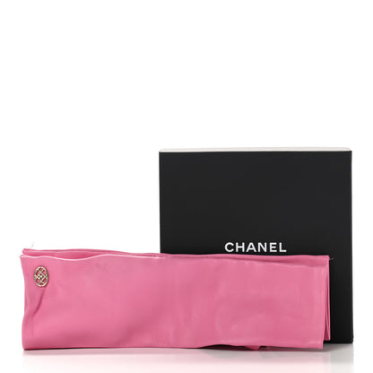 Chanel Lambskin Fingerless CC Long Gloves 7 Pink 8 of 8