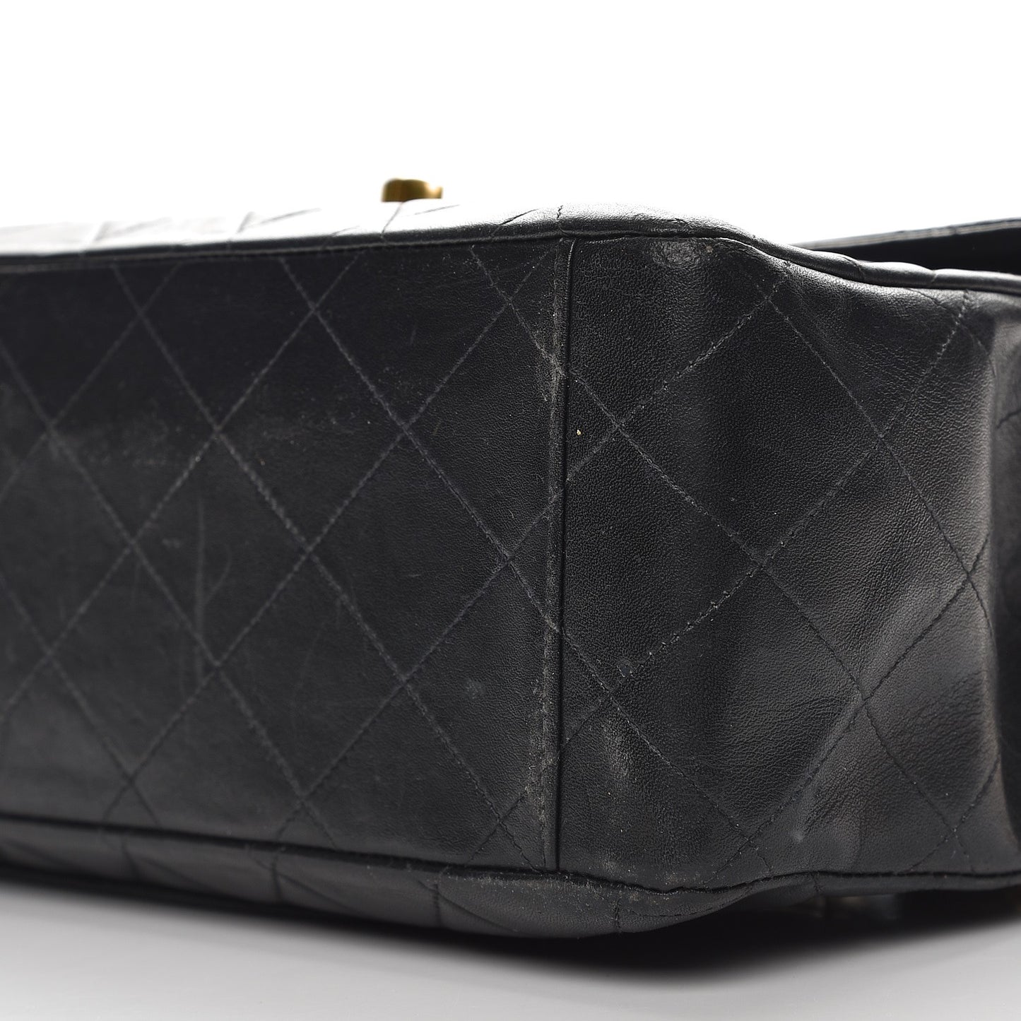 Lambskin Quilted XL Jumbo Single Flap Black