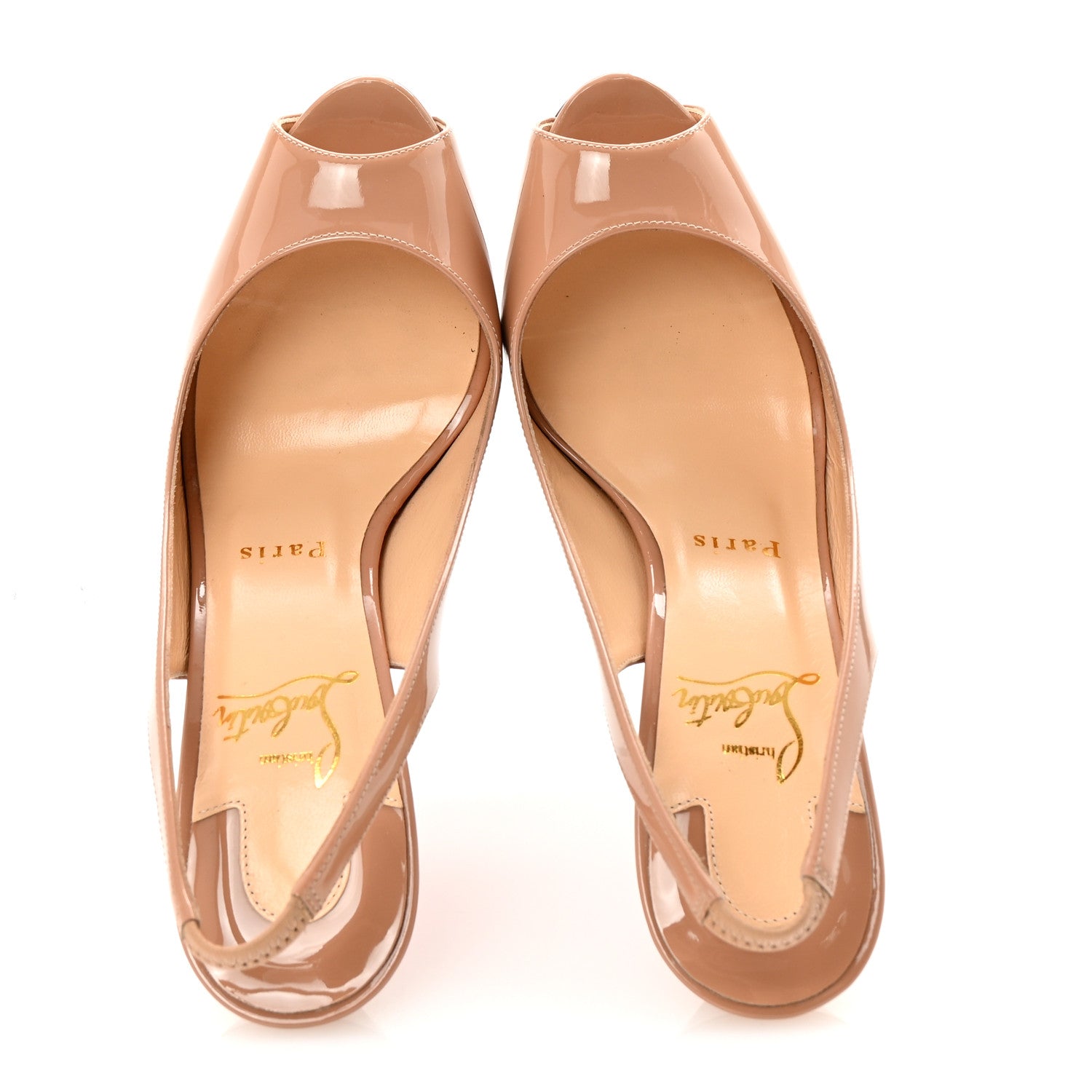 Christian Louboutin Patent Private Number 120 Pumps 37 Nude 2 of 9