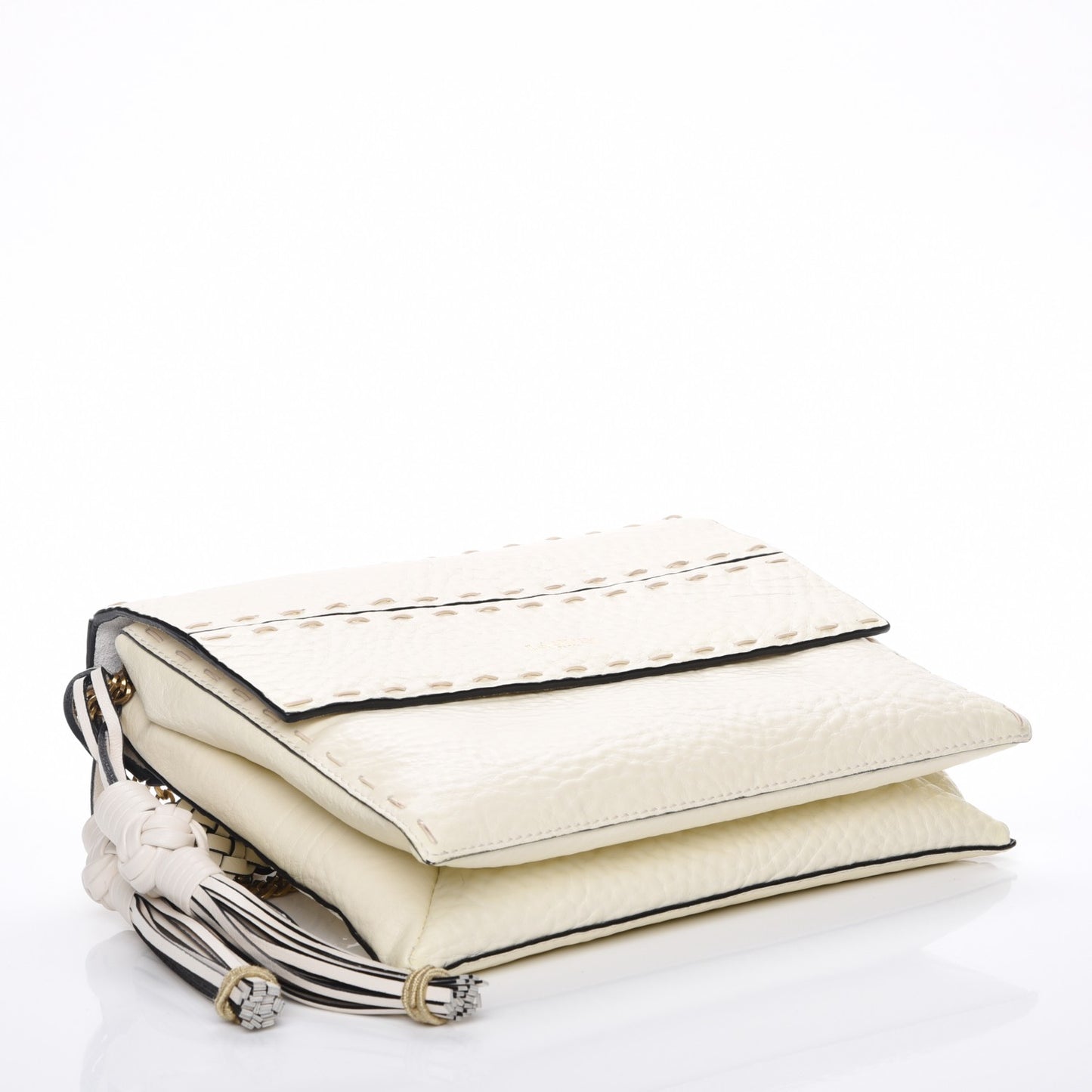 Calfskin Small Nomad Crossbody Tassel Bag Ivory