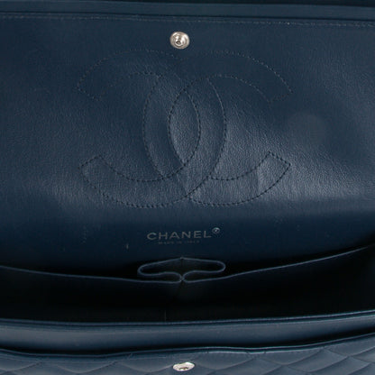 Chanel Lambskin Quilted Jumbo Tri-Color Double Flap Blue 9 of 11