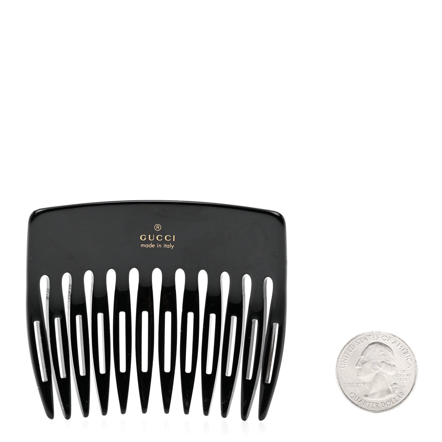 Resin Crystal Hair Comb Black