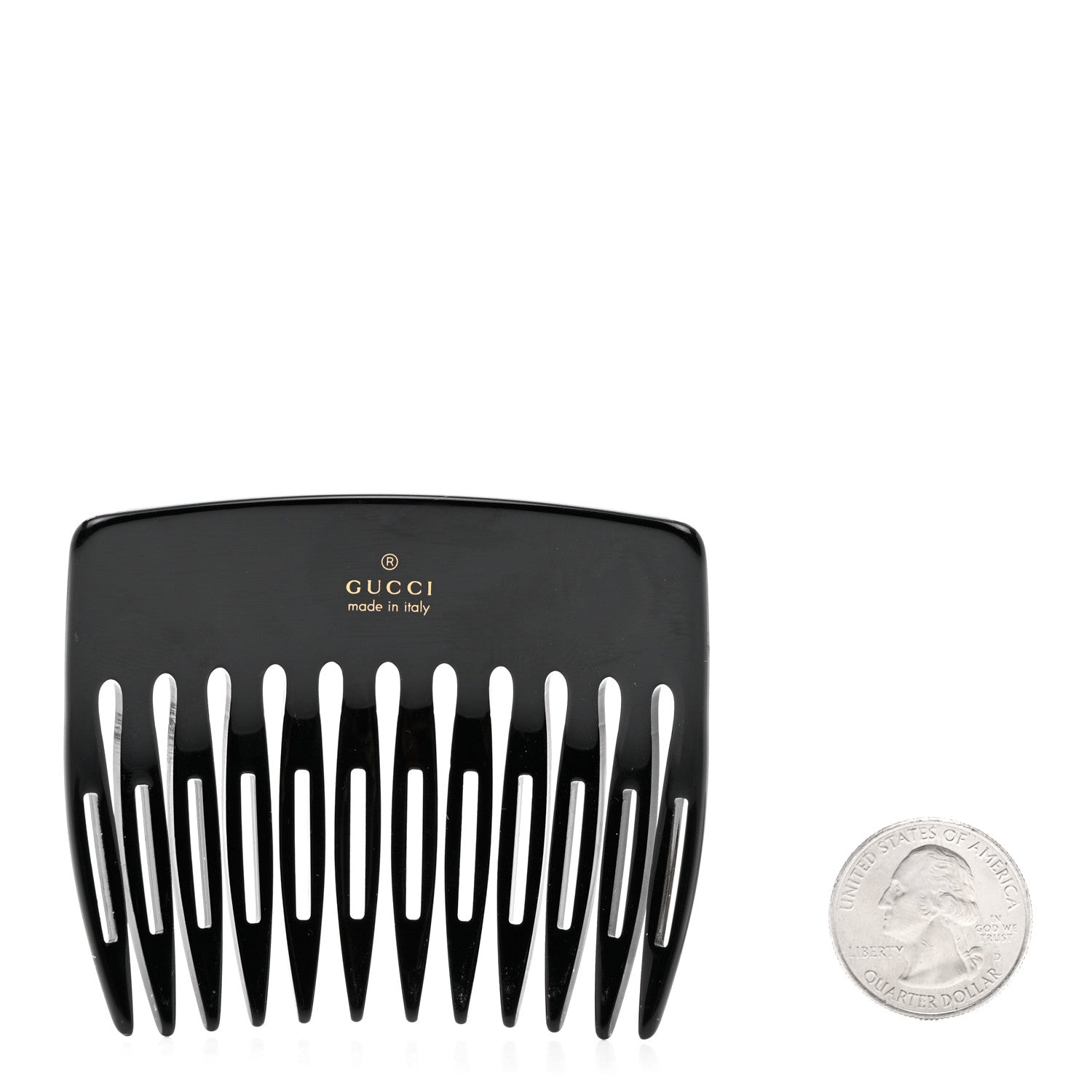 Gucci Resin Crystal Hair Comb Black 2 of 3