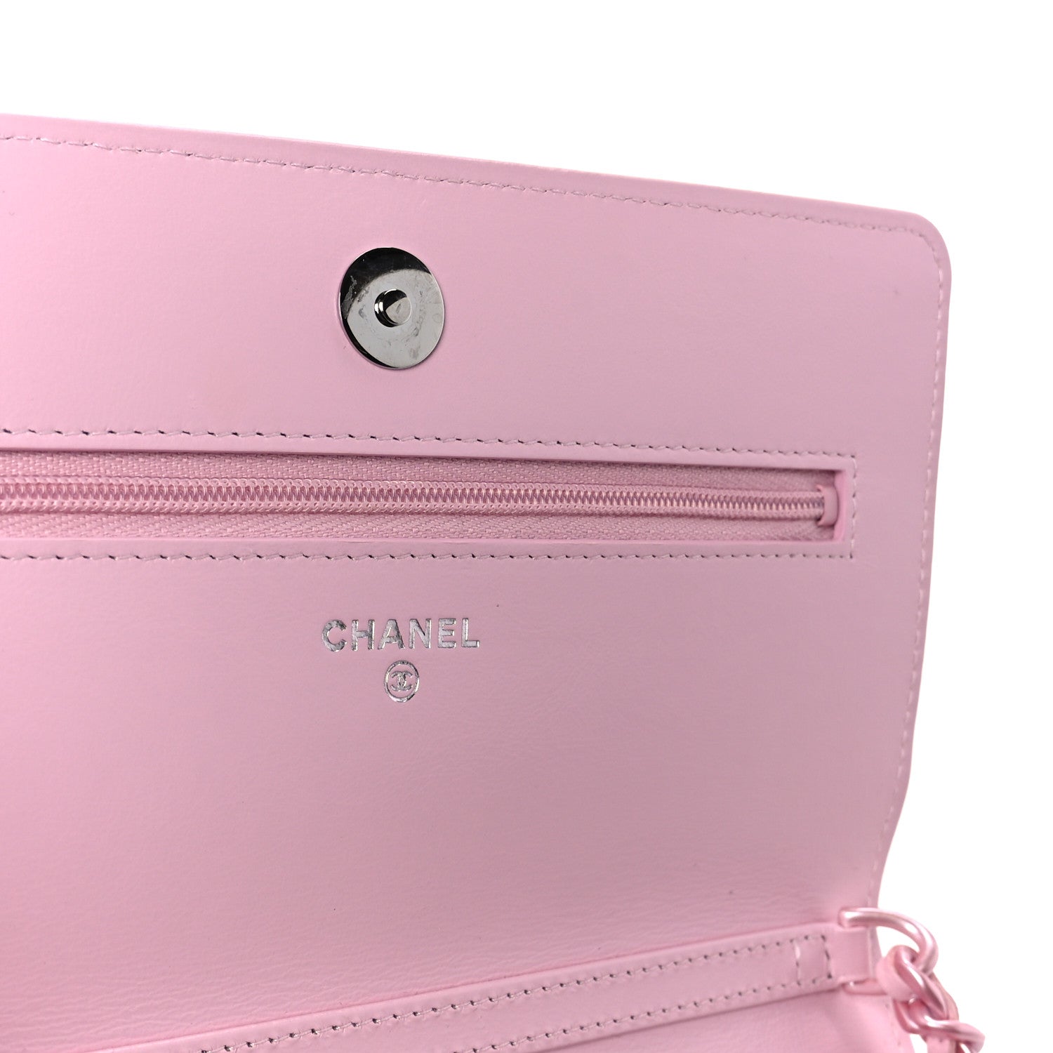 Chanel Calfskin Quilted Pearly CC Wallet On Chain WOC Pink 6 of 11