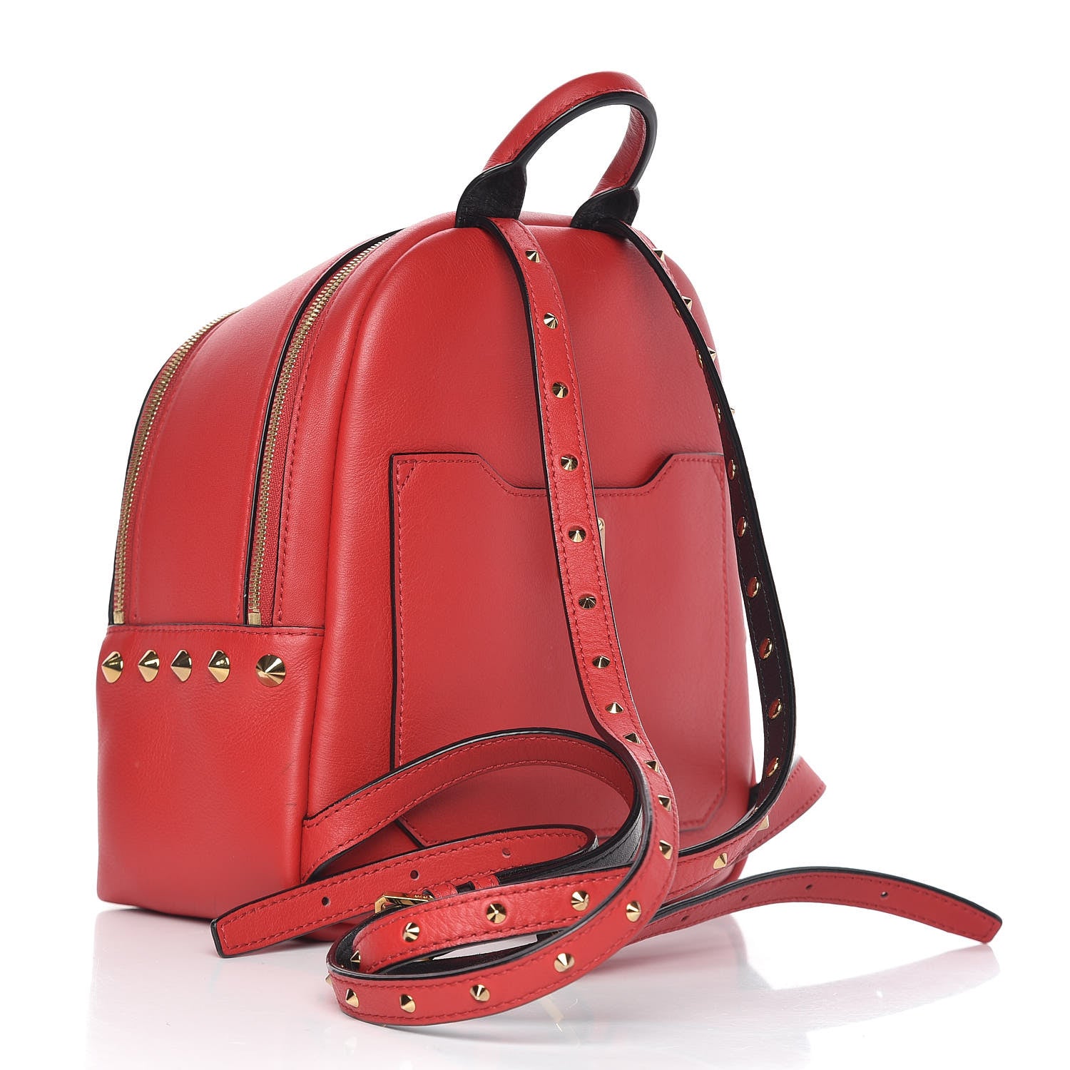 MCM Calfskin Mini Duchess Polke Studs Backpack Red 3 of 18