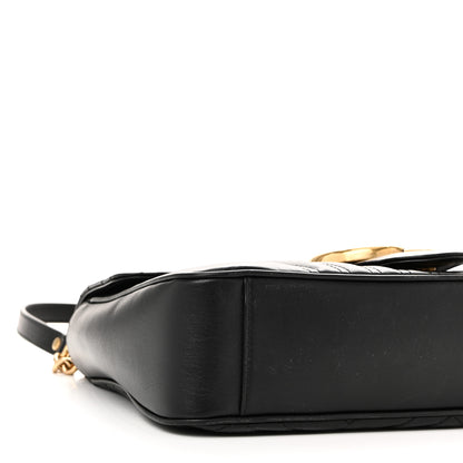 Gucci Calfskin Matelasse Medium GG Marmont Shoulder Bag Black 9 of 10
