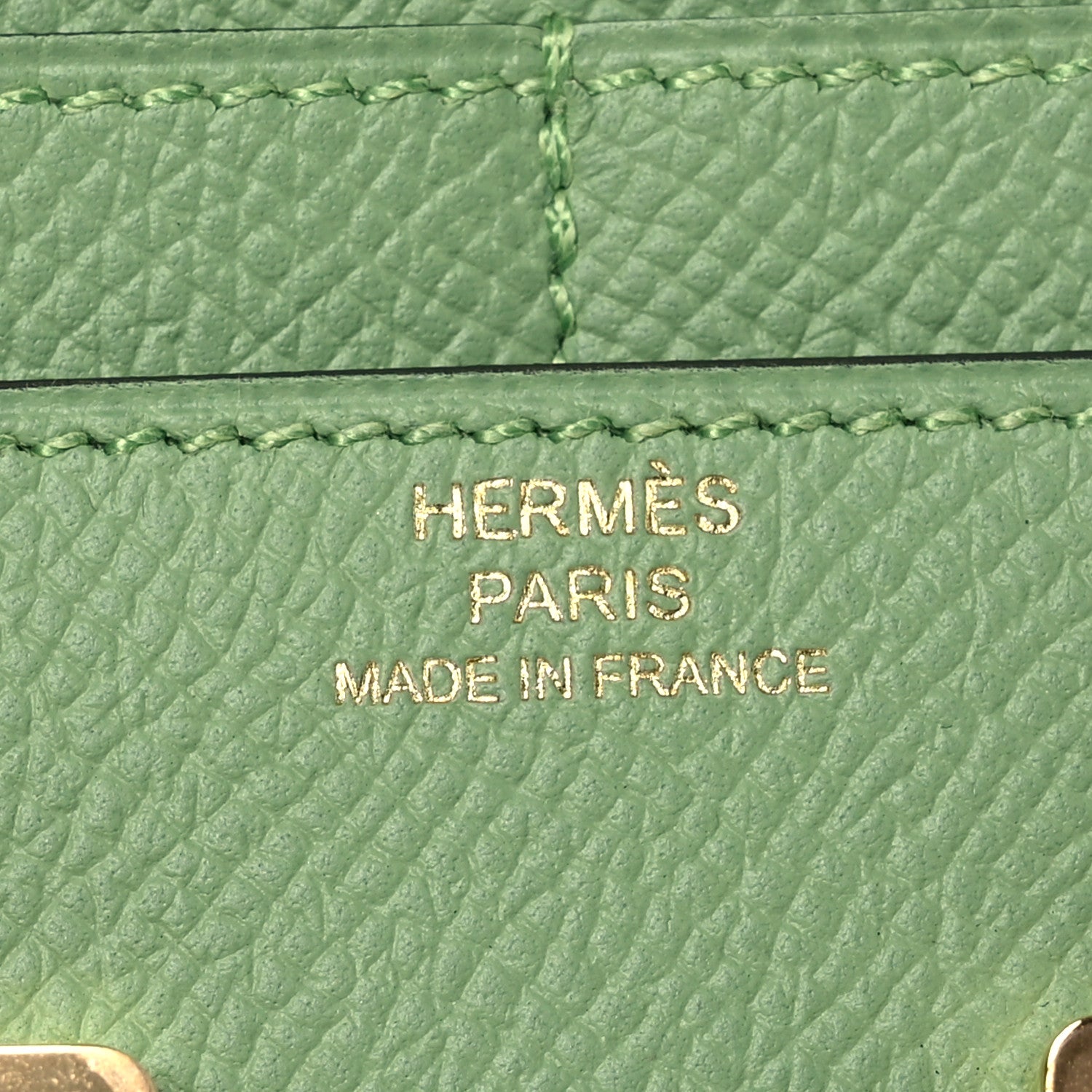 Hermes Epsom Constance Compact Passant Wallet Vert Criquet 7 of 10