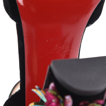 Christian Louboutin Velvet Madonaflor 100 Ankle Strap Pumps 37 Black 8 of 9