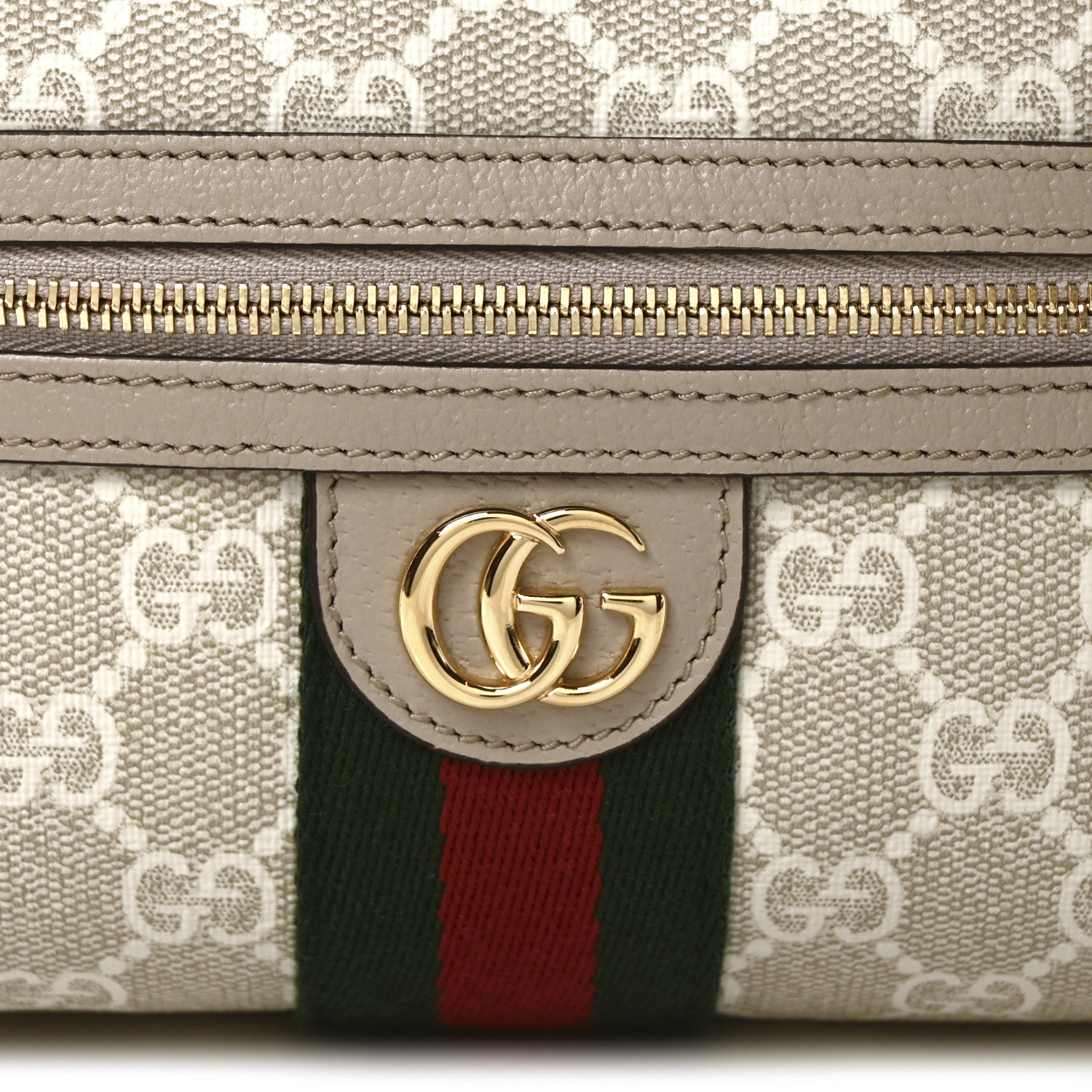 Gucci GG Supreme Monogram Textured Dollar Calfskin Mini Ophidia Shoulder Bag Beige Mystic White Oatmeal 8 of 11