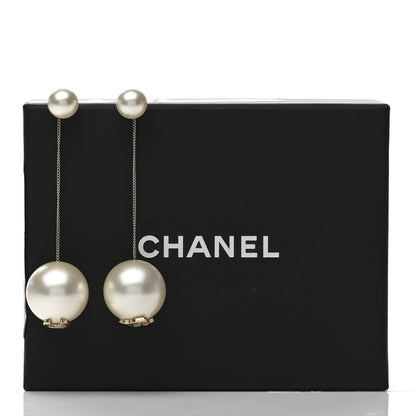Chanel Pearl CC Dangle Earrings Gold 4 of 4