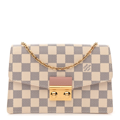 Louis Vuitton Damier Azur Croisette Chain Wallet Rose Ballerine 1 of 10