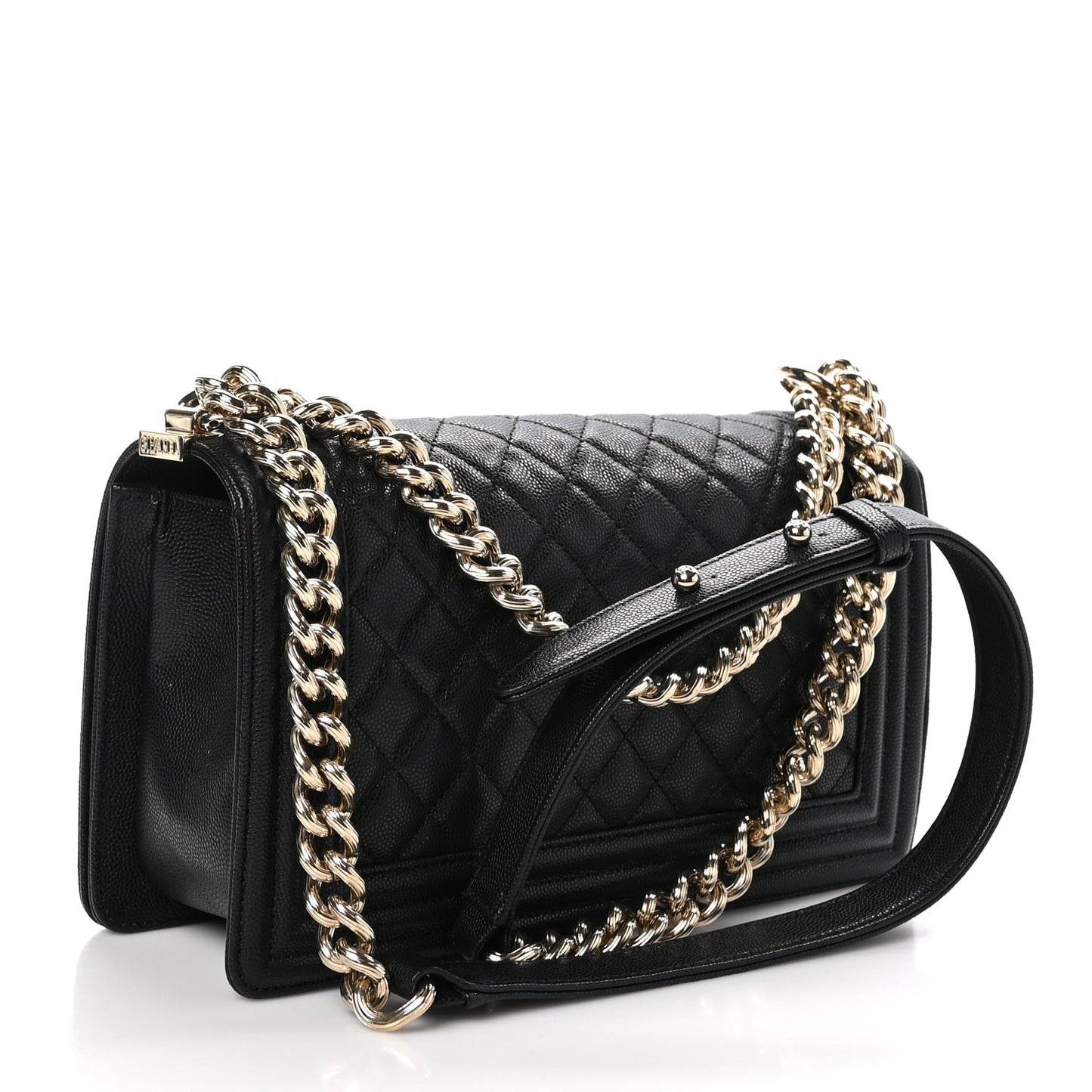 Caviar Quilted Medium Boy Flap Black