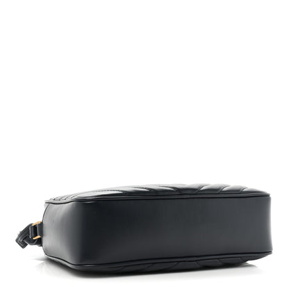 Saint Laurent Calfskin Matelasse Monogram Lou Camera Bag Deep Marine 4 of 14