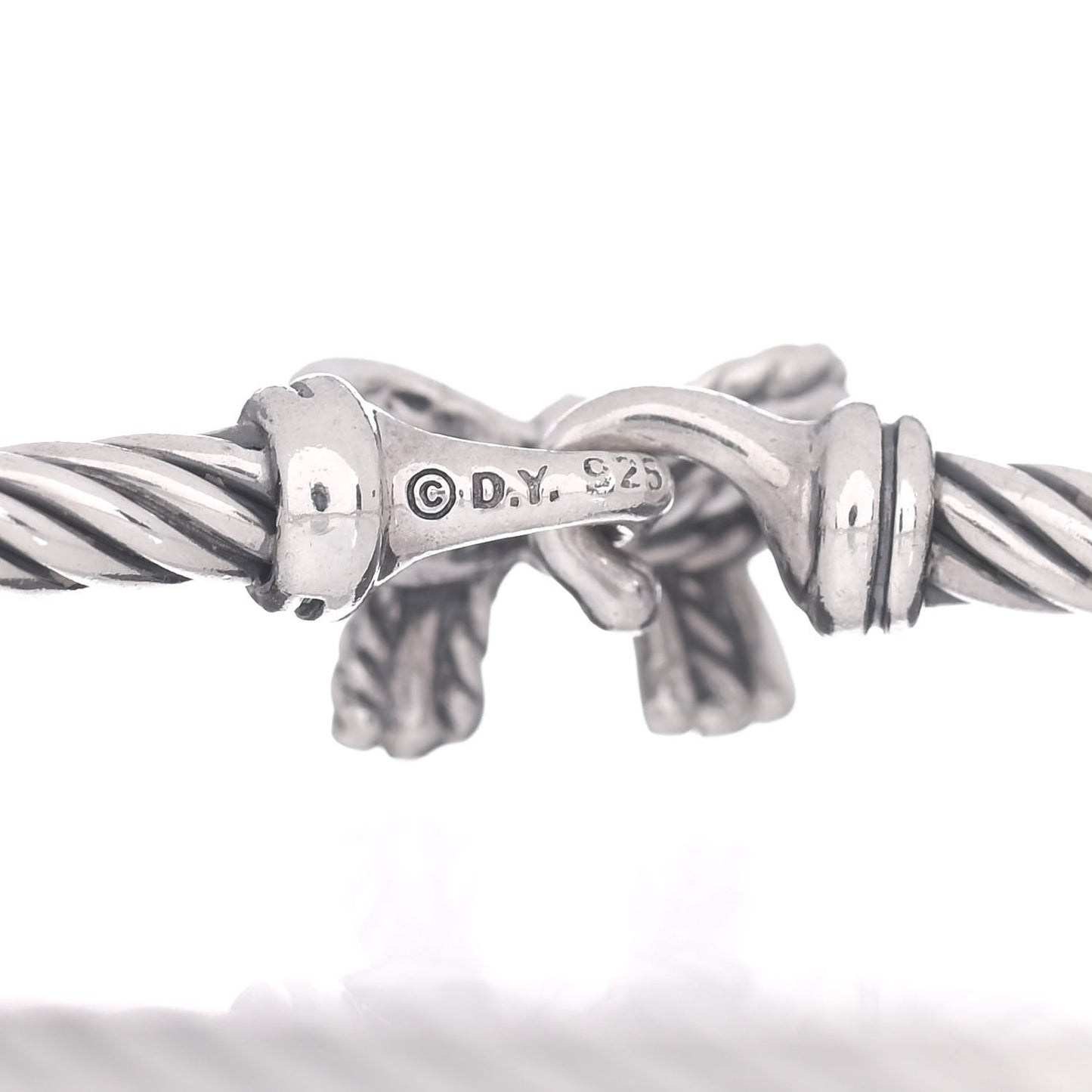 Sterling Silver Diamond Bow Cable Collectibles Bracelet