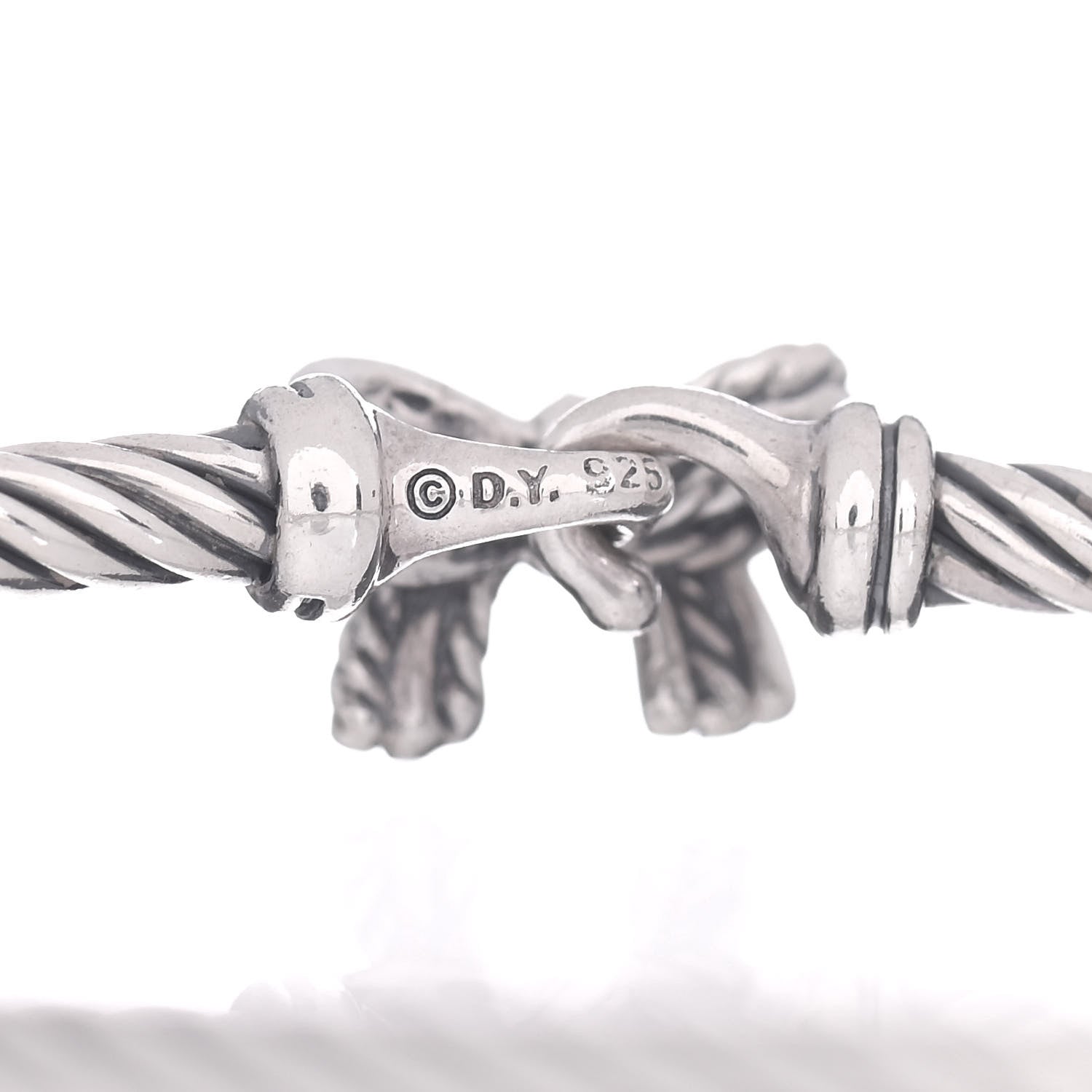 David Yurman Sterling Silver Diamond Bow Cable Collectibles Bracelet 4 of 4