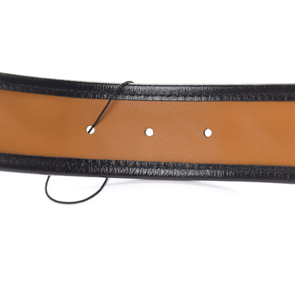 Gucci Azalea Calfskin Matelasse Diagonal Torchon Double G 40mm Belt 80 32 Cognac Black 5 of 5