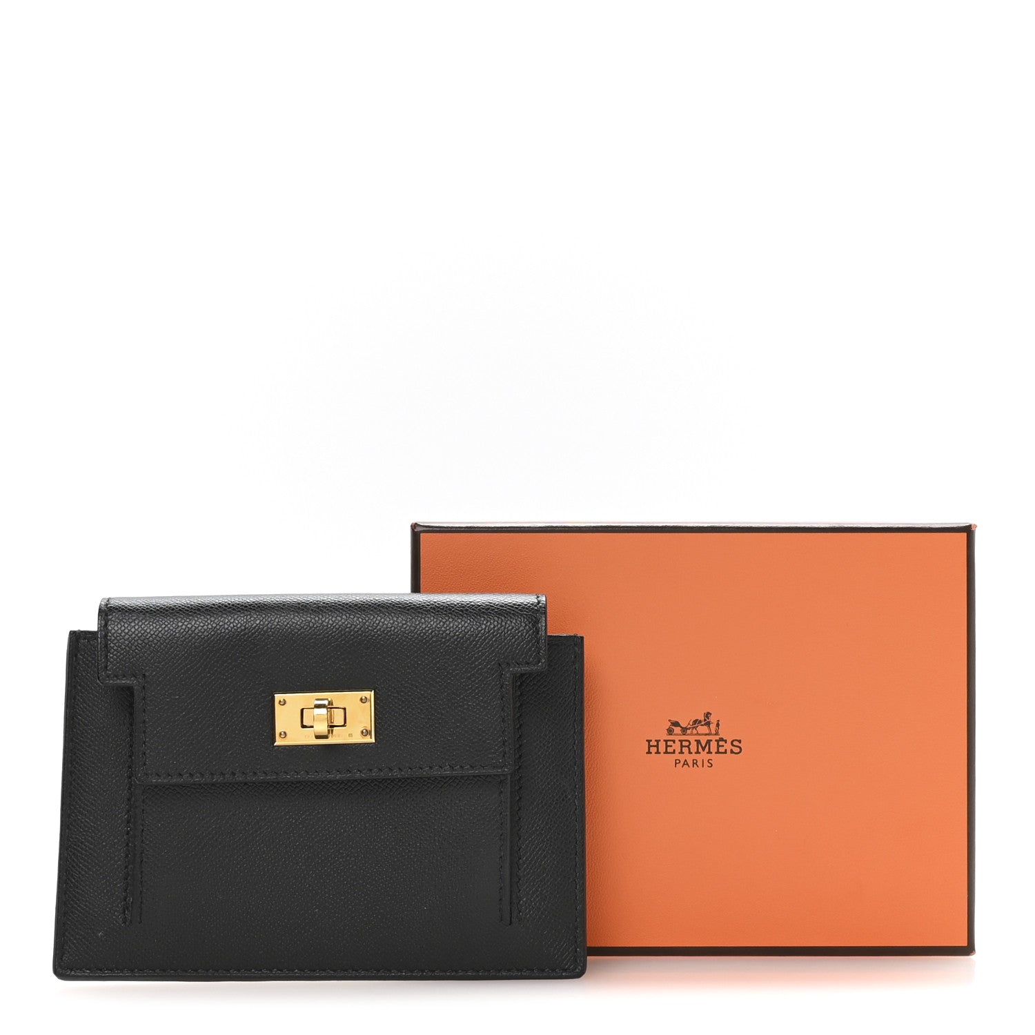 Hermes Epsom Kelly Pocket Compact Wallet Black 8 of 8