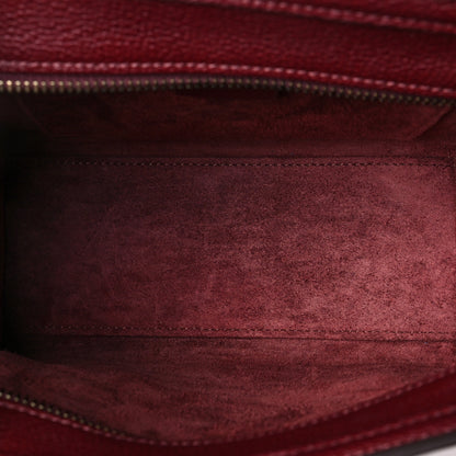 Celine Drummed Calfskin Nano Luggage Light Burgundy 4 of 7