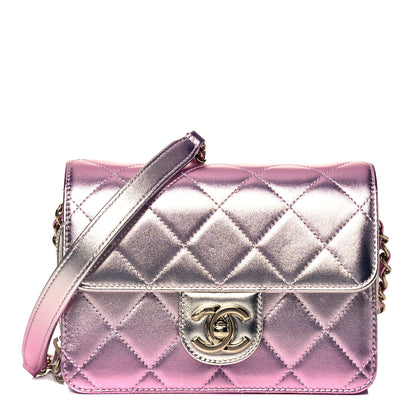 Chanel Metallic Lambskin Like A Wallet Flap Golden Pink 1 of 9