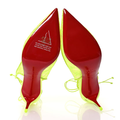 Christian Louboutin Kate Lace 85 Pumps 38.5 Neon Yellow 6 of 8