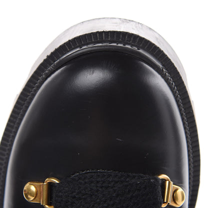 Gucci Calfskin Sylvie Web Lace Up Combat Boots Black 35.5 Black 9 of 12