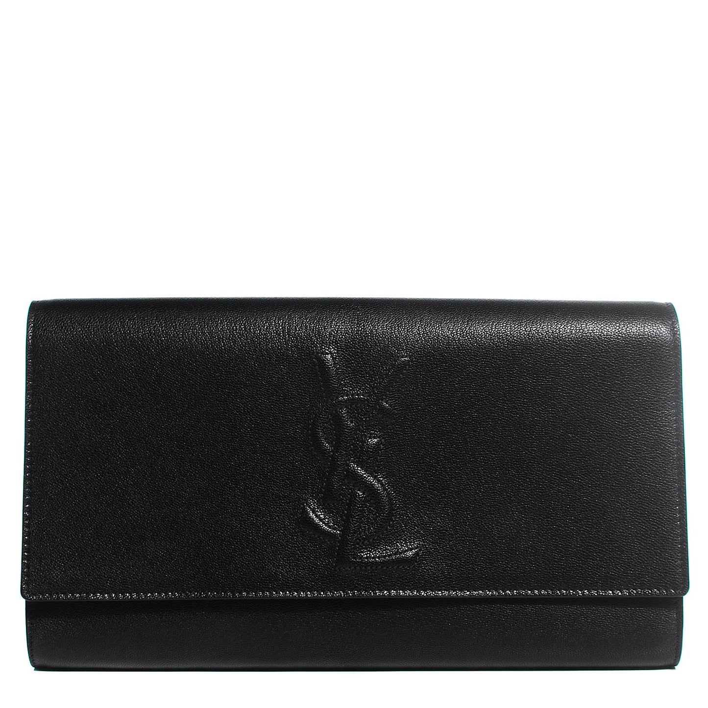 Calfskin Monogram Large Belle De Jour Clutch Black