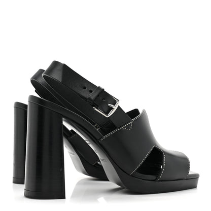 Hermes Calfskin Eris 90 Sandals 37 Black 4 of 9